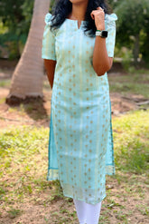 Organza with gold zari kurti